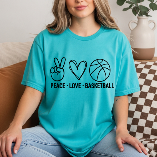 Peace Love Basketball Graphic Tee