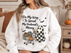 RTS On My Way to Spend My Husbandโs Money Ghost Halloween Sweatshirt