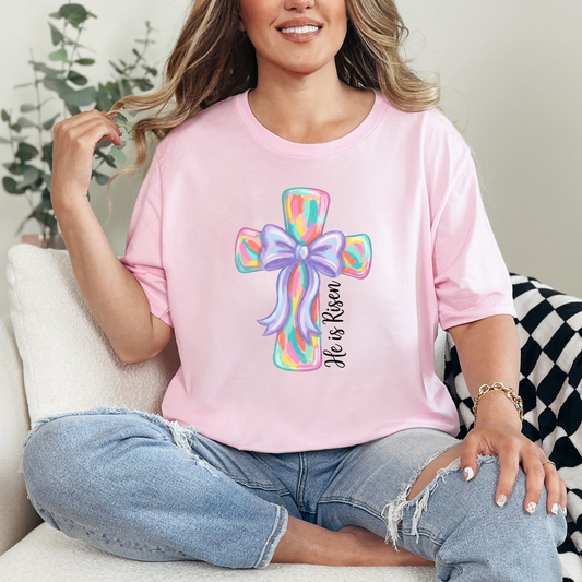 He Is Risen Cross Graphic Tee