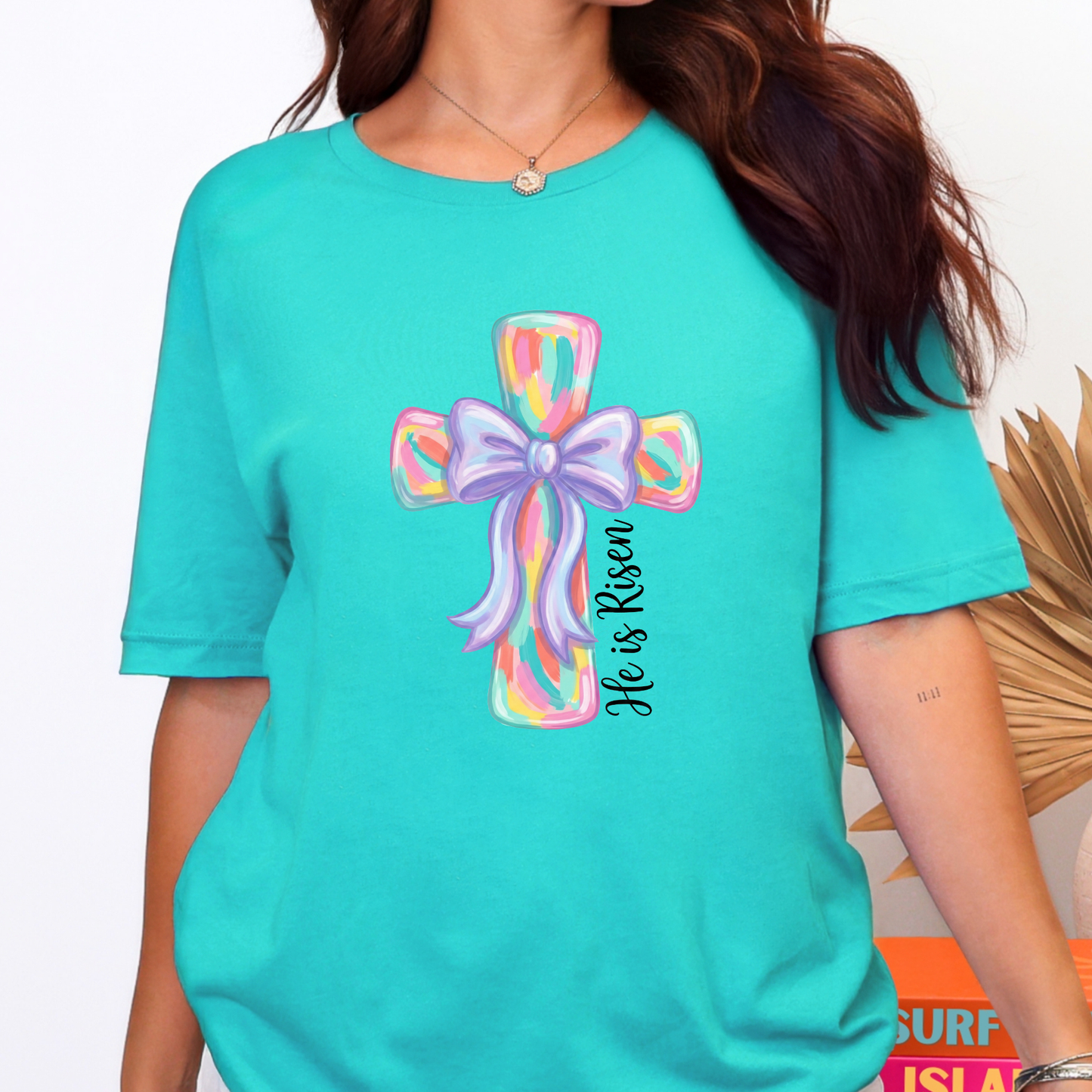 He Is Risen Cross Graphic Tee
