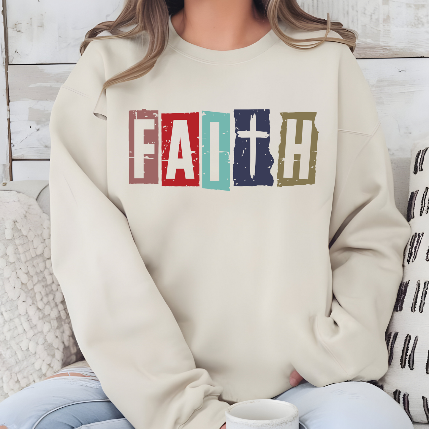 Color Block Faith Sweatshirt