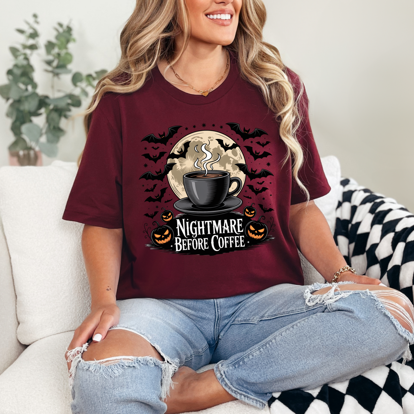 Bats and Nightmare Before Coffee Graphic Tee