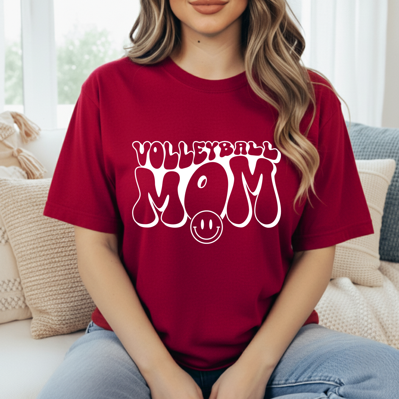 Volleyball Mom Retro Bubble Tee – Cute Sports Mama Shirt