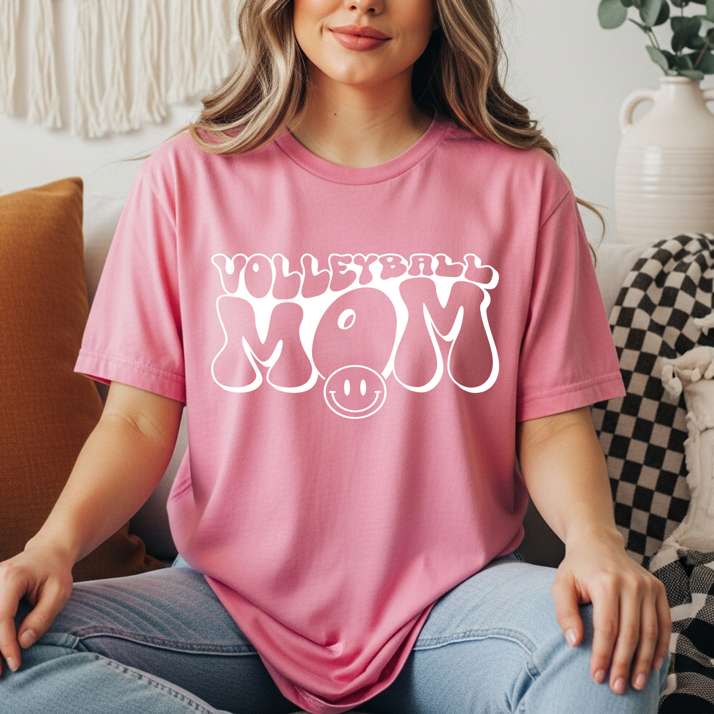 Volleyball Mom Retro Bubble Tee – Cute Sports Mama Shirt