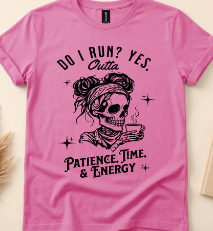 Funny Exhausted Skeleton Shirt – Do I Run? Yes.