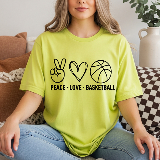 Peace Love Basketball Graphic Tee