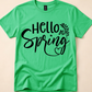 Hello Spring Floral Script Graphic Tee
