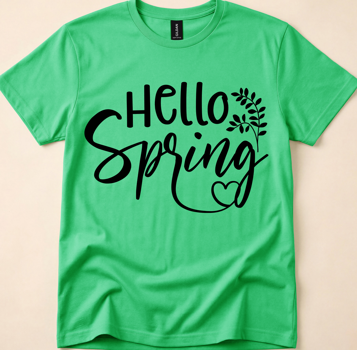Hello Spring Floral Script Graphic Tee