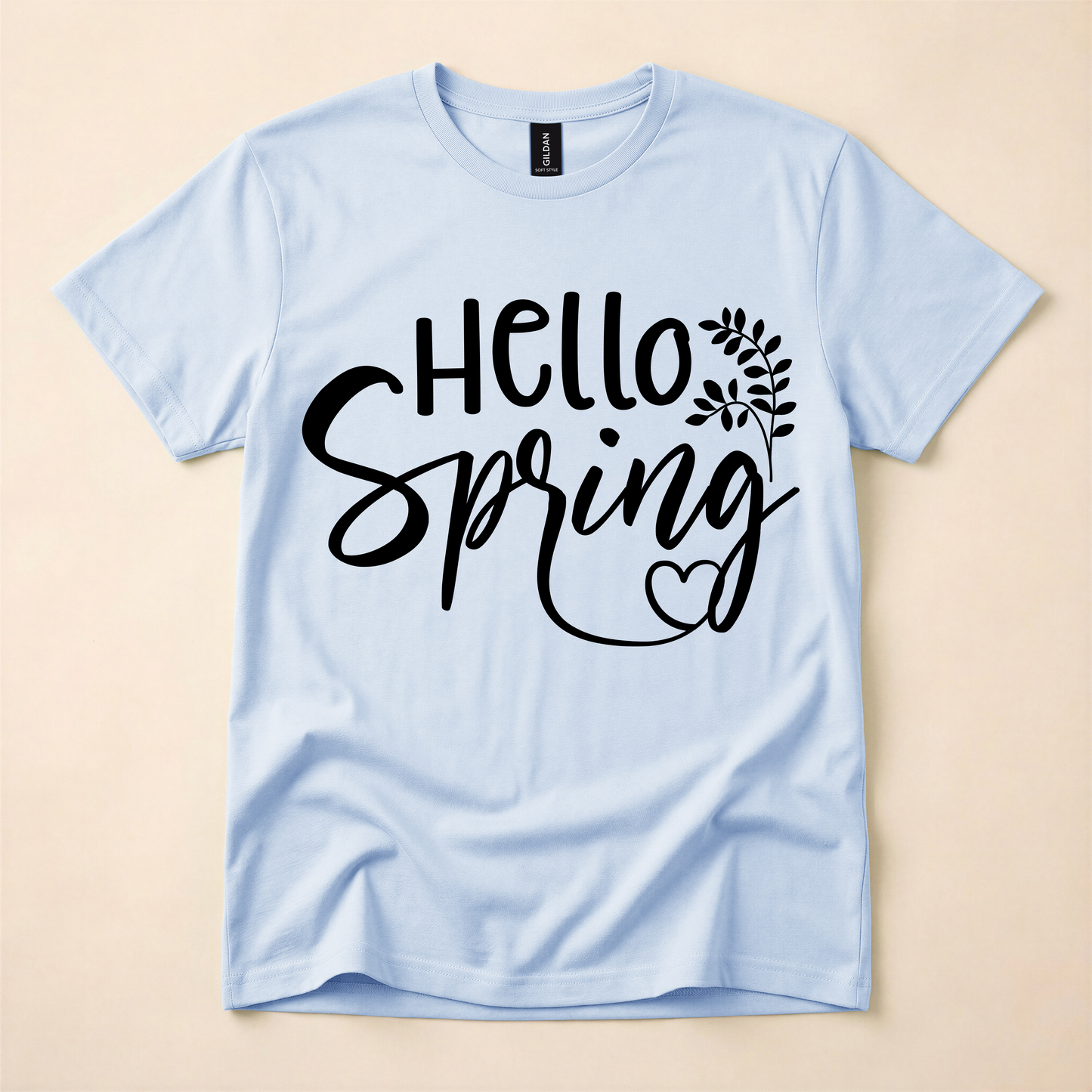 Hello Spring Floral Script Graphic Tee