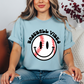 Baseball Vibes Smiley Tee – Cute Game Day Baseball Shirt