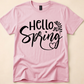 Hello Spring Floral Script Graphic Tee