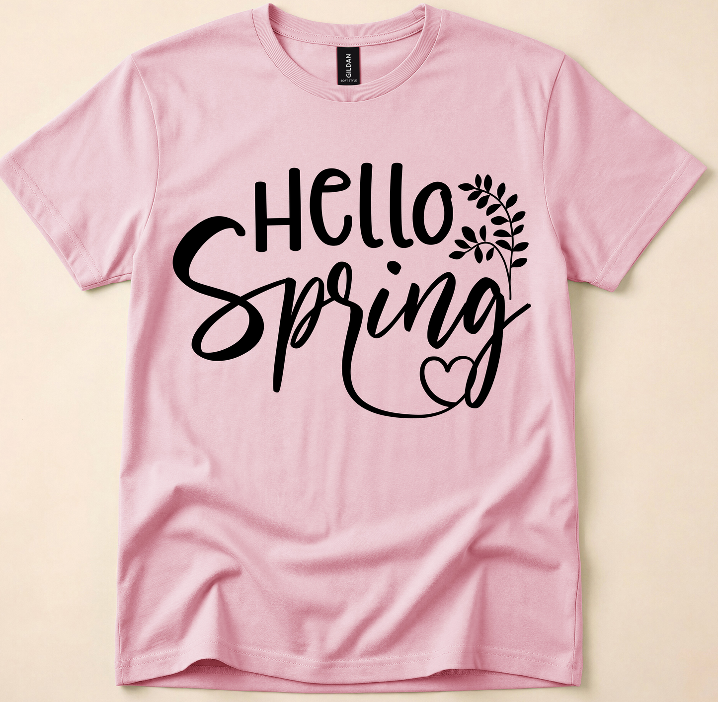 Hello Spring Floral Script Graphic Tee
