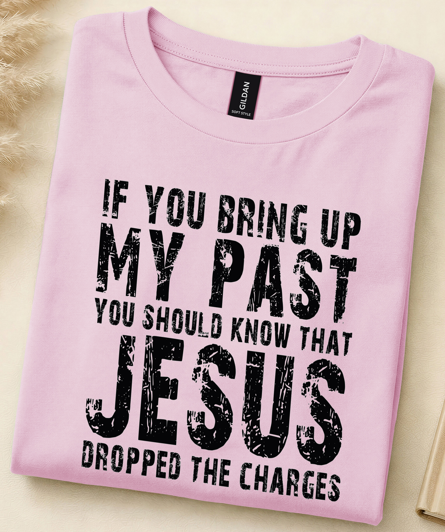 Jesus Dropped the Charges Graphic Tee – Faith Humor Christian Shirt