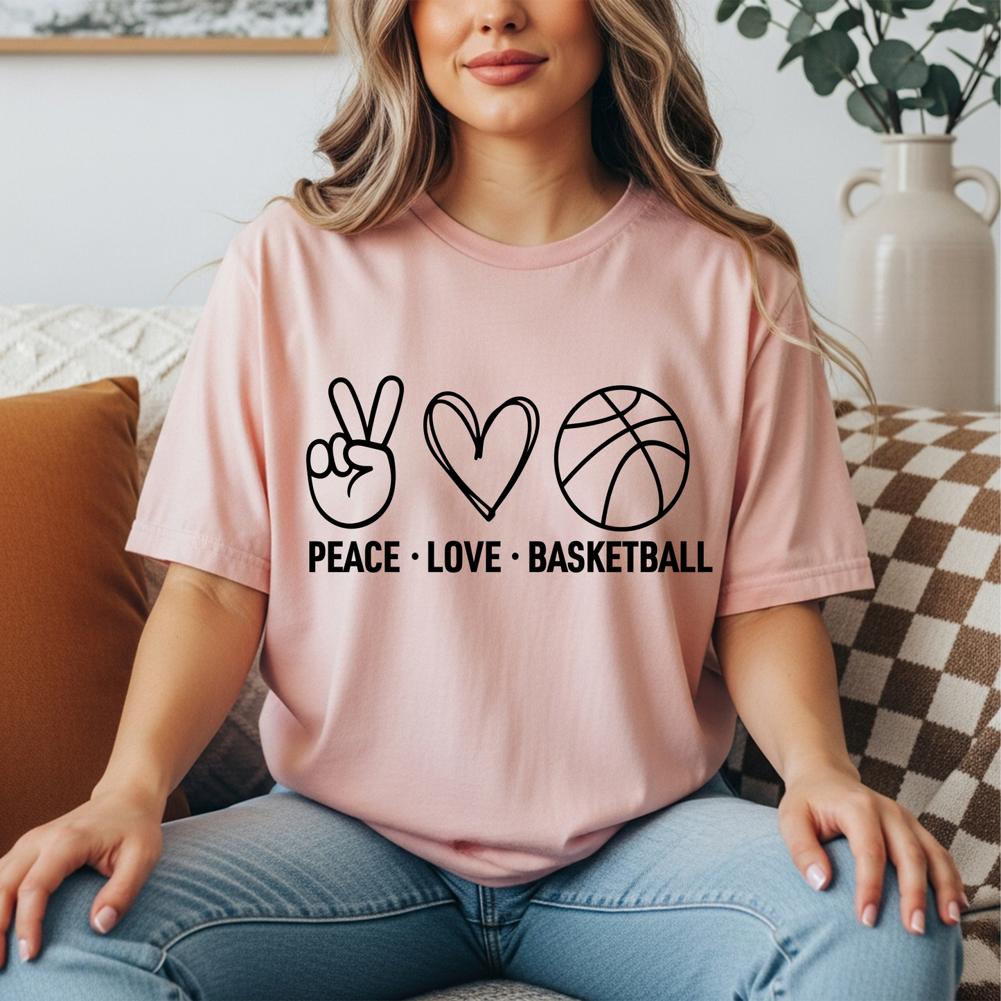 Peace Love Basketball Graphic Tee