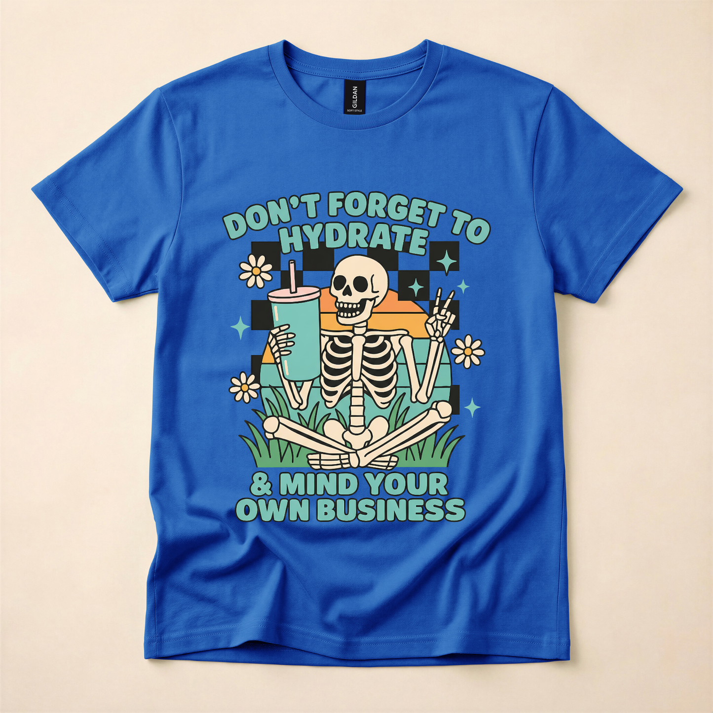 Hydrate & Mind Your Business Skeleton Tee