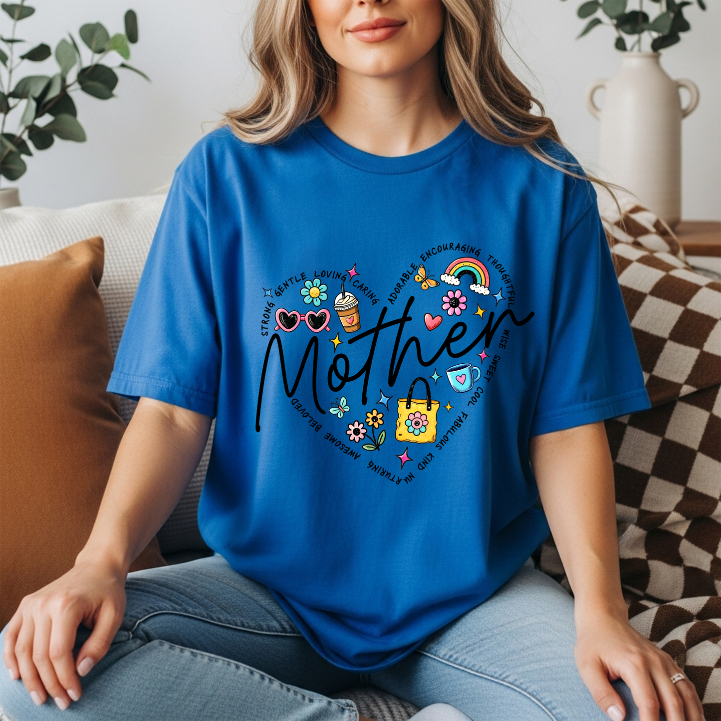 Mother Heart Graphic Tee – Cute & Colorful Mom Life Shirt