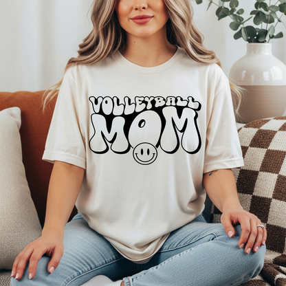 Volleyball Mom Retro Bubble Tee – Cute Sports Mama Shirt