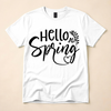 Hello Spring Floral Script Graphic Tee