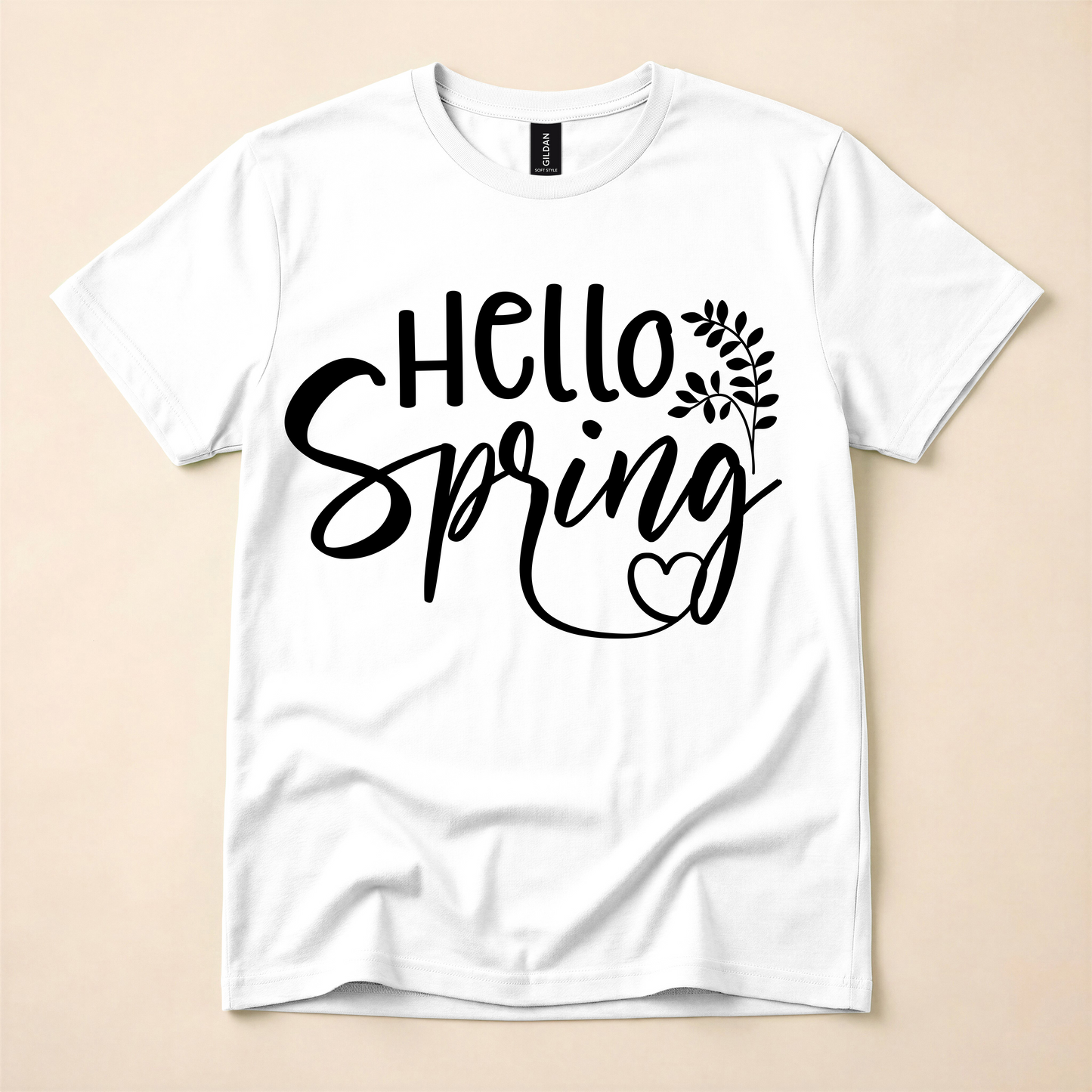 Hello Spring Floral Script Graphic Tee