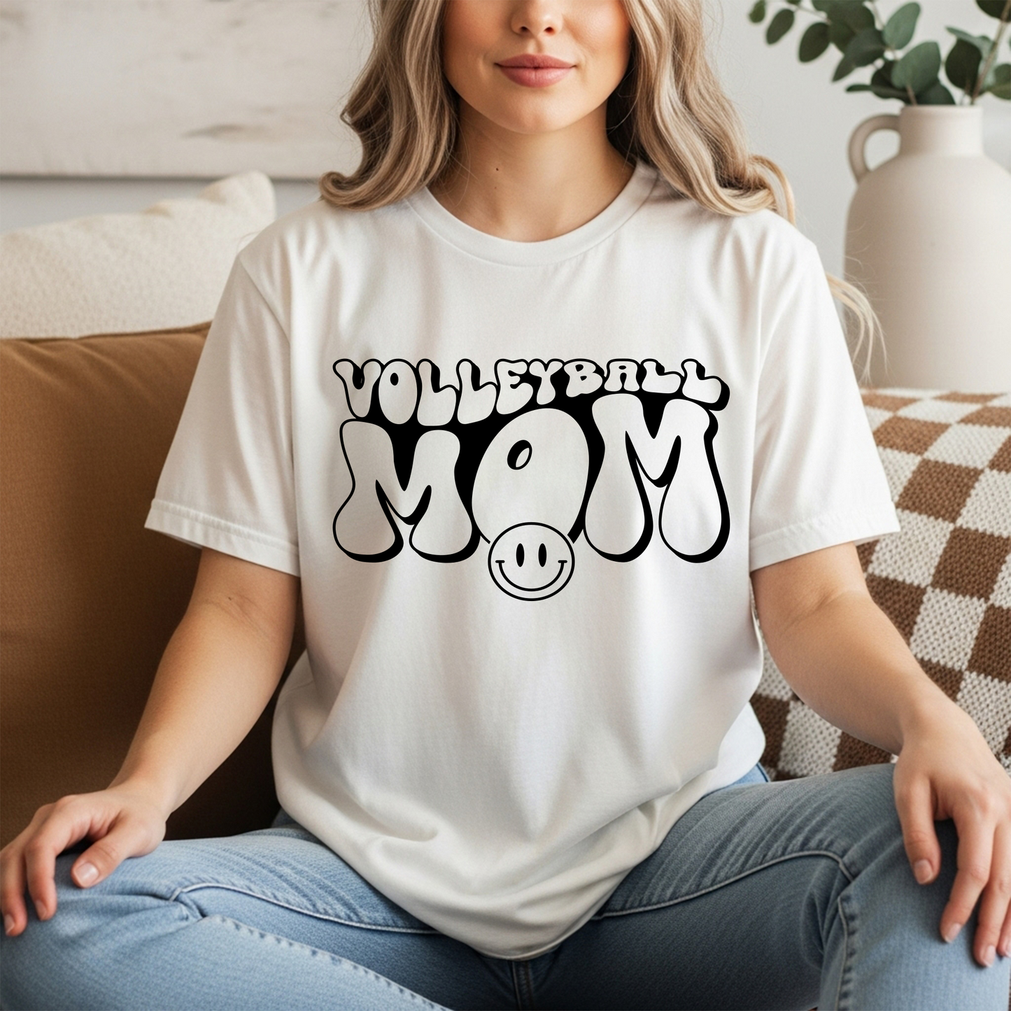 Volleyball Mom Retro Bubble Tee – Cute Sports Mama Shirt