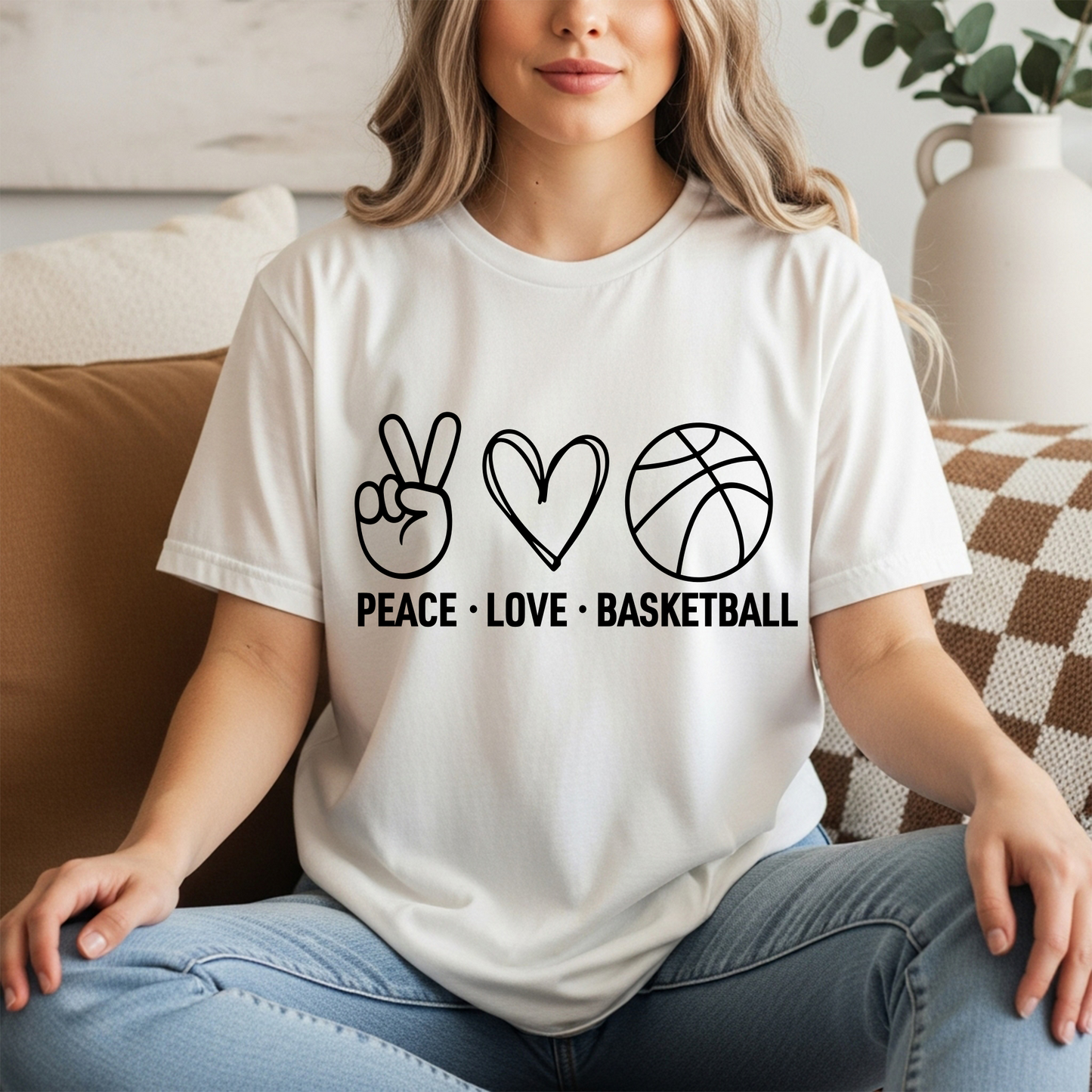 Peace Love Basketball Graphic Tee